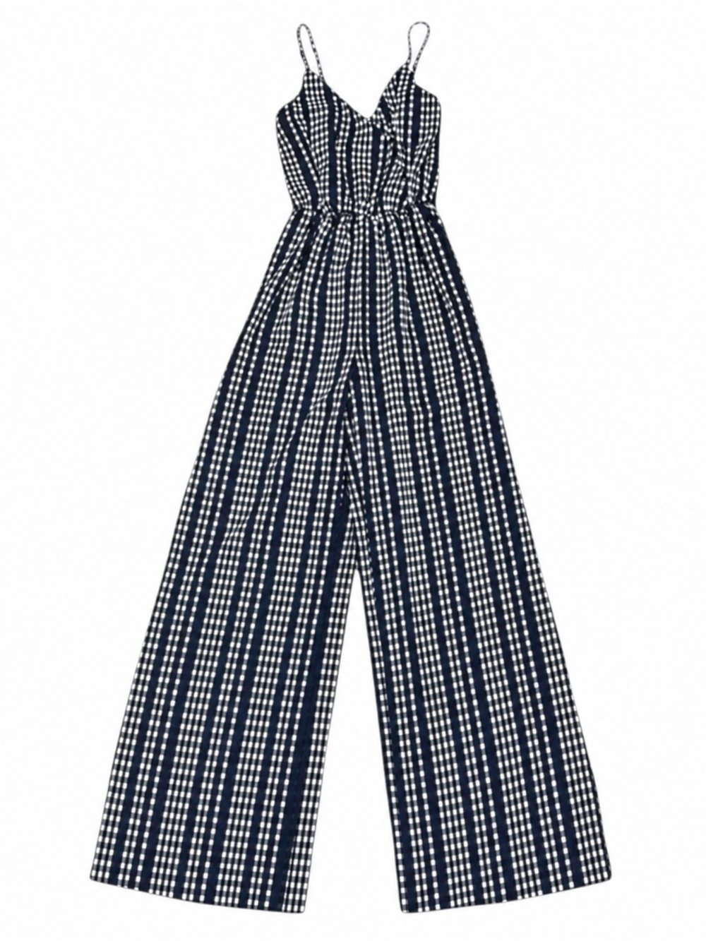 J for Just Navy White Printed Wide-Leg Jumpsuit Size Small